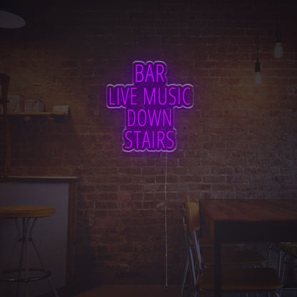 Bar Live Music Down Stairs Led Neon Sign | Shineneon