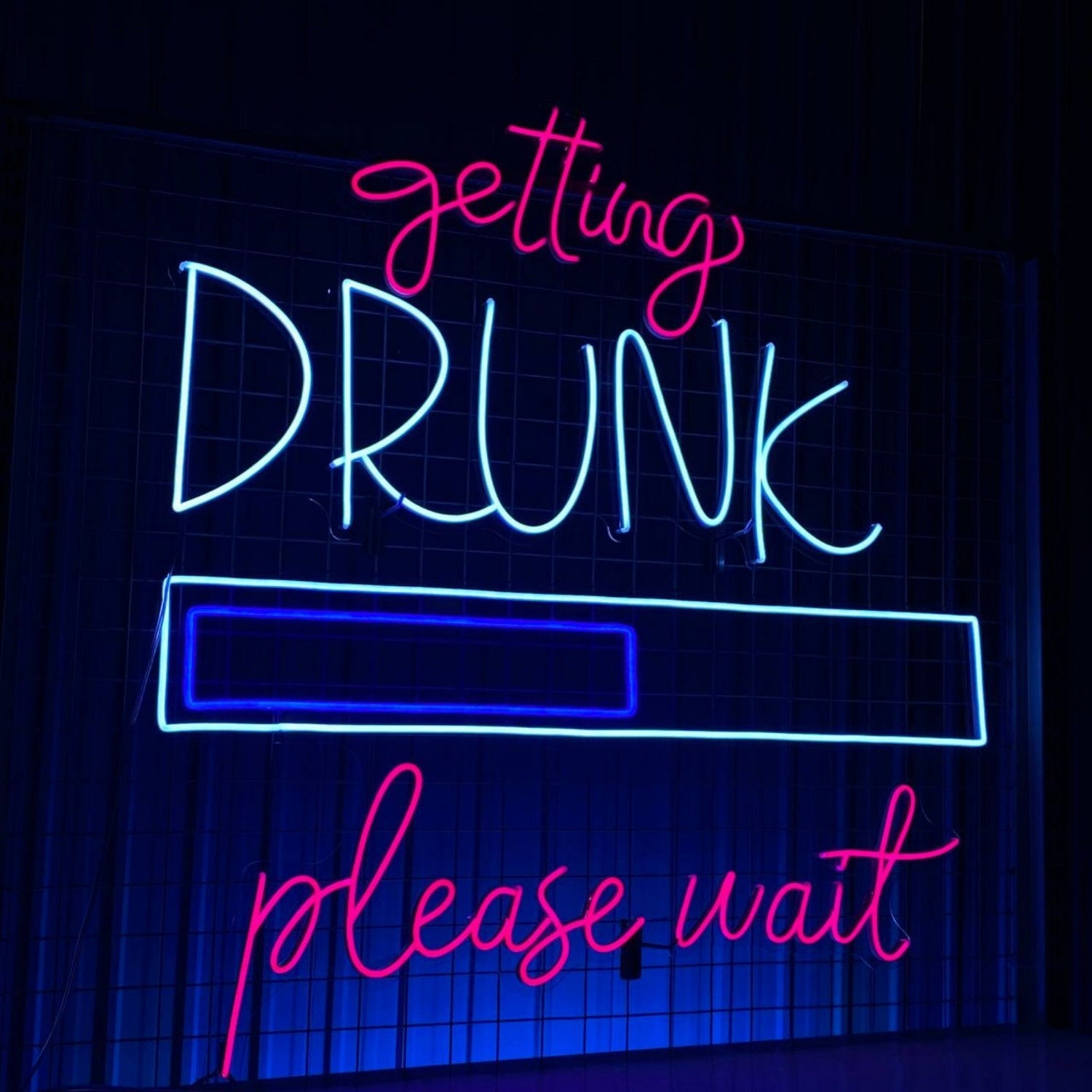 Bar Man Cave Getting Drunk Please Wait Led Neon Sign | Shineneon