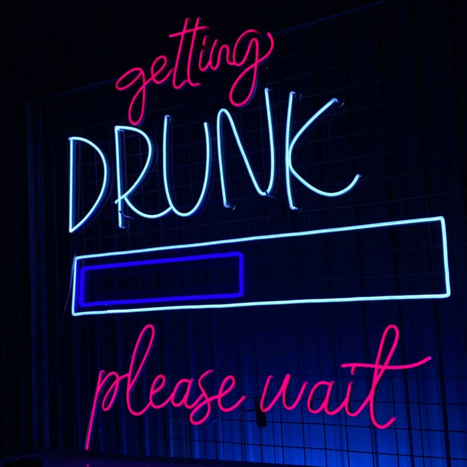 Bar Man Cave Getting Drunk Please Wait Led Neon Sign | Shineneon