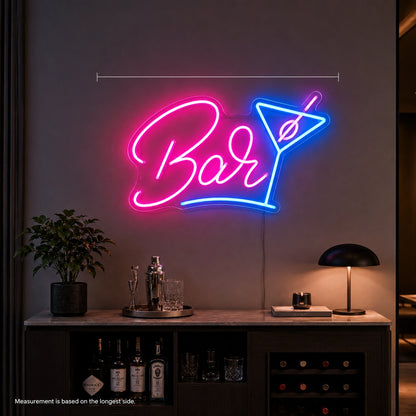 Bar Martini Glass LED Neon Sign size image