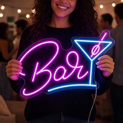 Bar Martini Glass LED Neon Sign