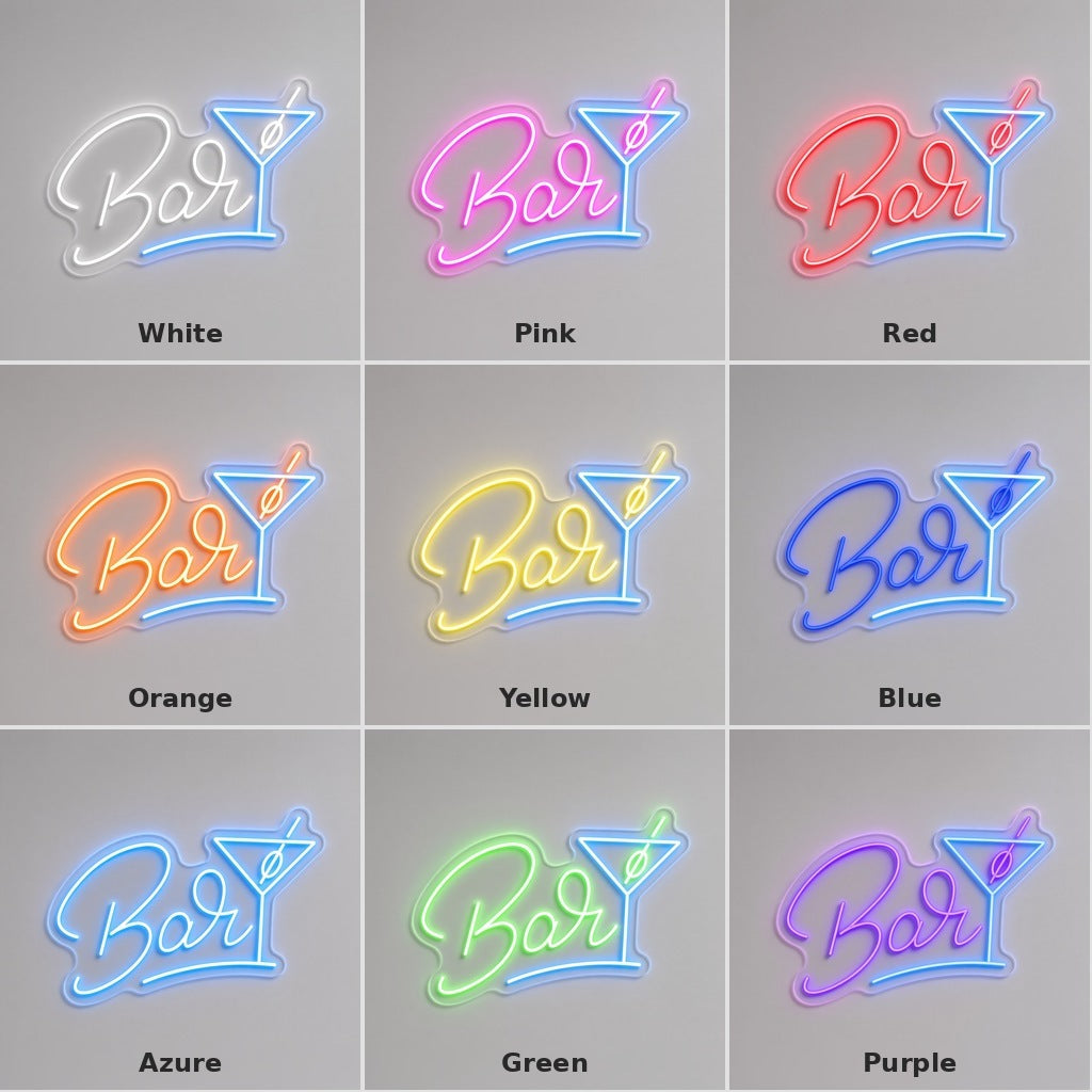 Bar Martini Glass LED Neon Sign