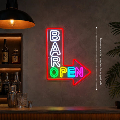 Bar Open Arrow LED Neon Sign - Shineneon