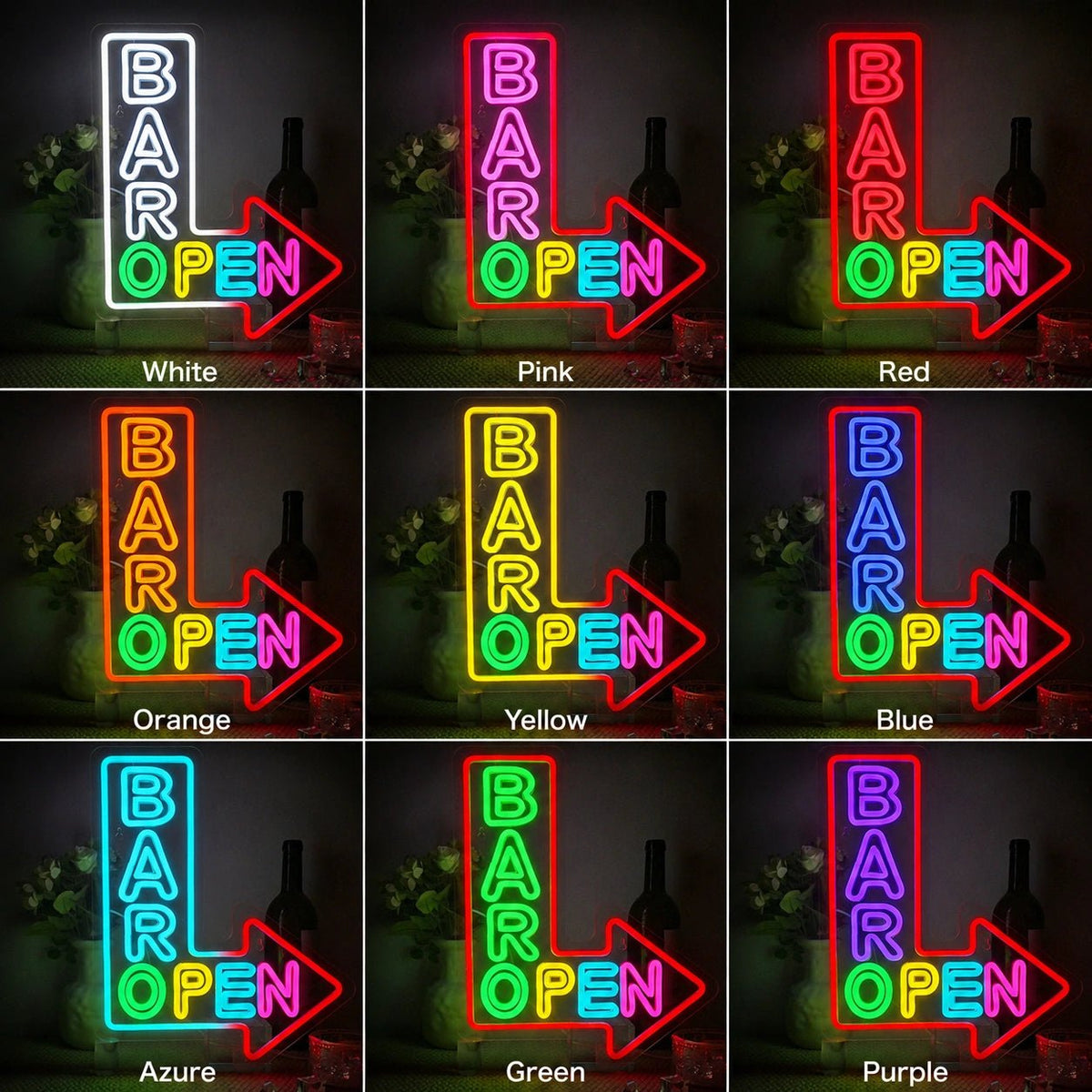 Bar Open Arrow LED Neon Sign - Shineneon