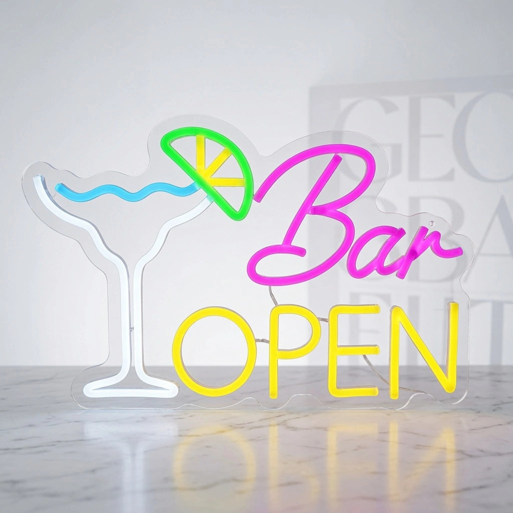 Bar Open Business LED Neon Sign - 02 High-Converting Product Image