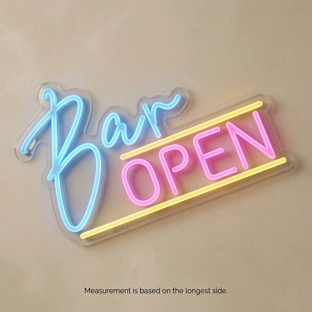 Bar Open Business LED Neon Sign Wall Decor - 04 Size Image