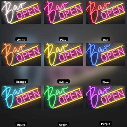 Bar Open Business LED Neon Sign Wall Decor - 05 Color Grid