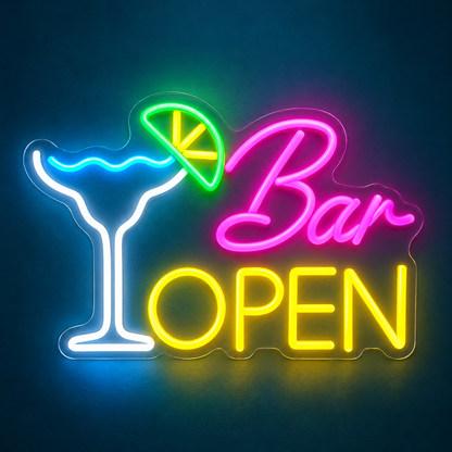 Bar Open Cocktail LED Neon Sign