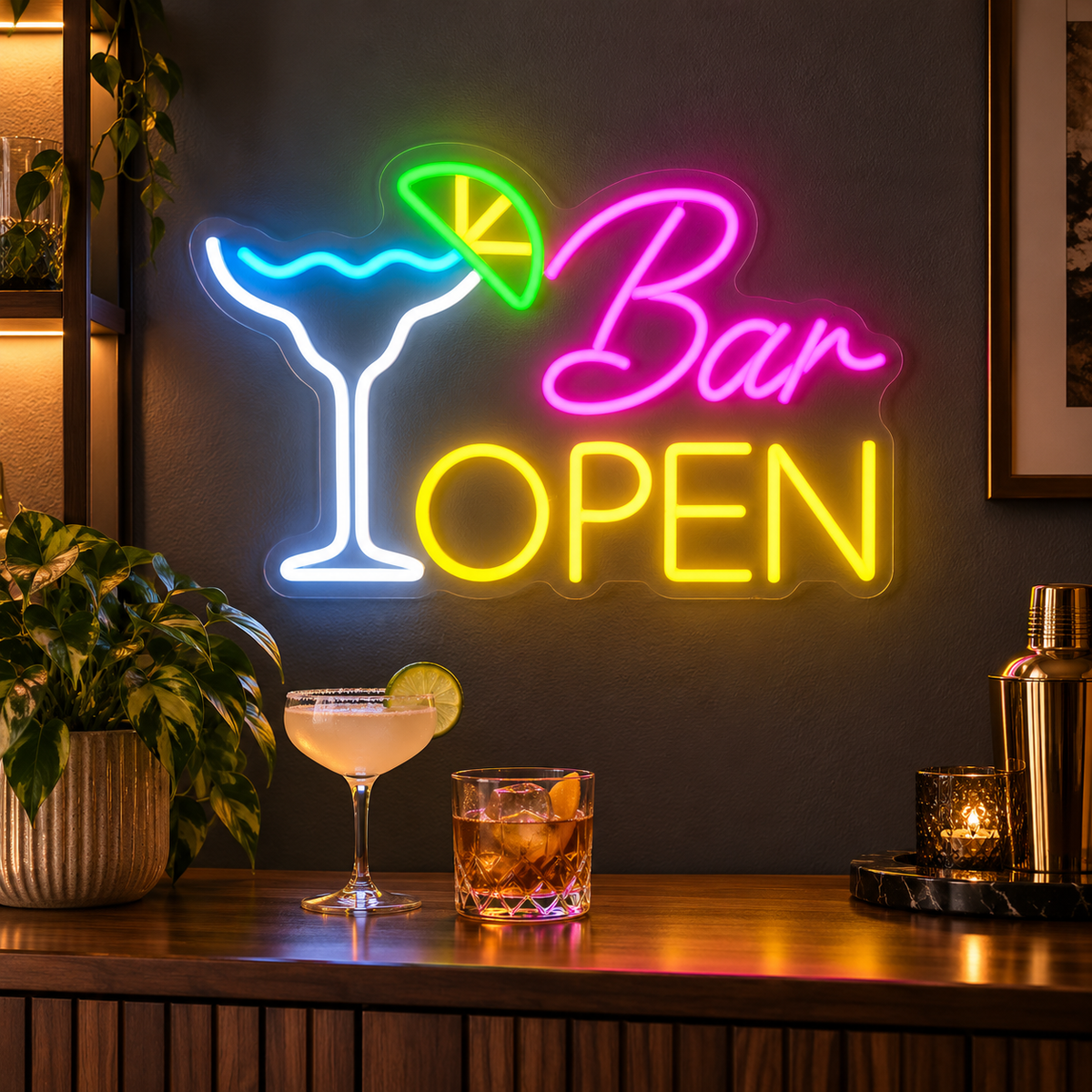 Bar Open Cocktail LED Neon Sign