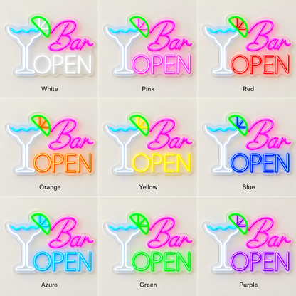 Bar Open Cocktail LED Neon Sign