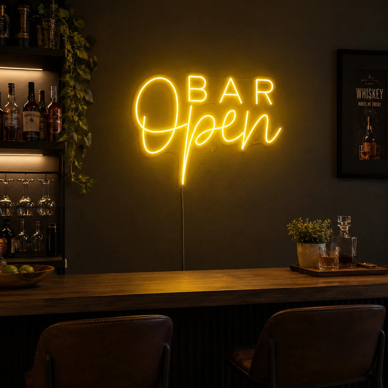 Bar Open LED Neon Sign - 03 Real Lifestyle Scene