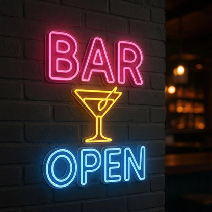 Bar Open LED Neon Sign Home Decor - 04 Size Image