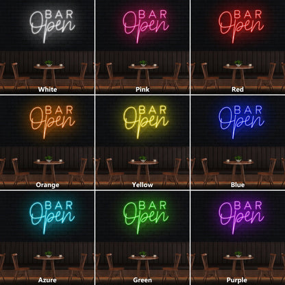 Bar Open LED Neon Sign Wall Neon Sign - 05 Color Grid