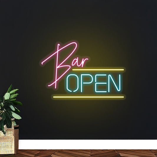 Bar Open Led Sign Wall Decor Bar Neon Sign