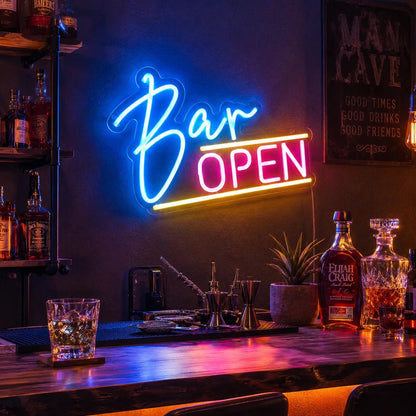 Bar Open Man Cave LED Neon Sign - Shineneon