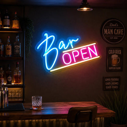 Bar Open Man Cave LED Neon Sign - Shineneon