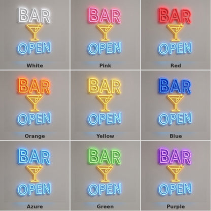 Bar Open Martini Glass LED Neon Sign