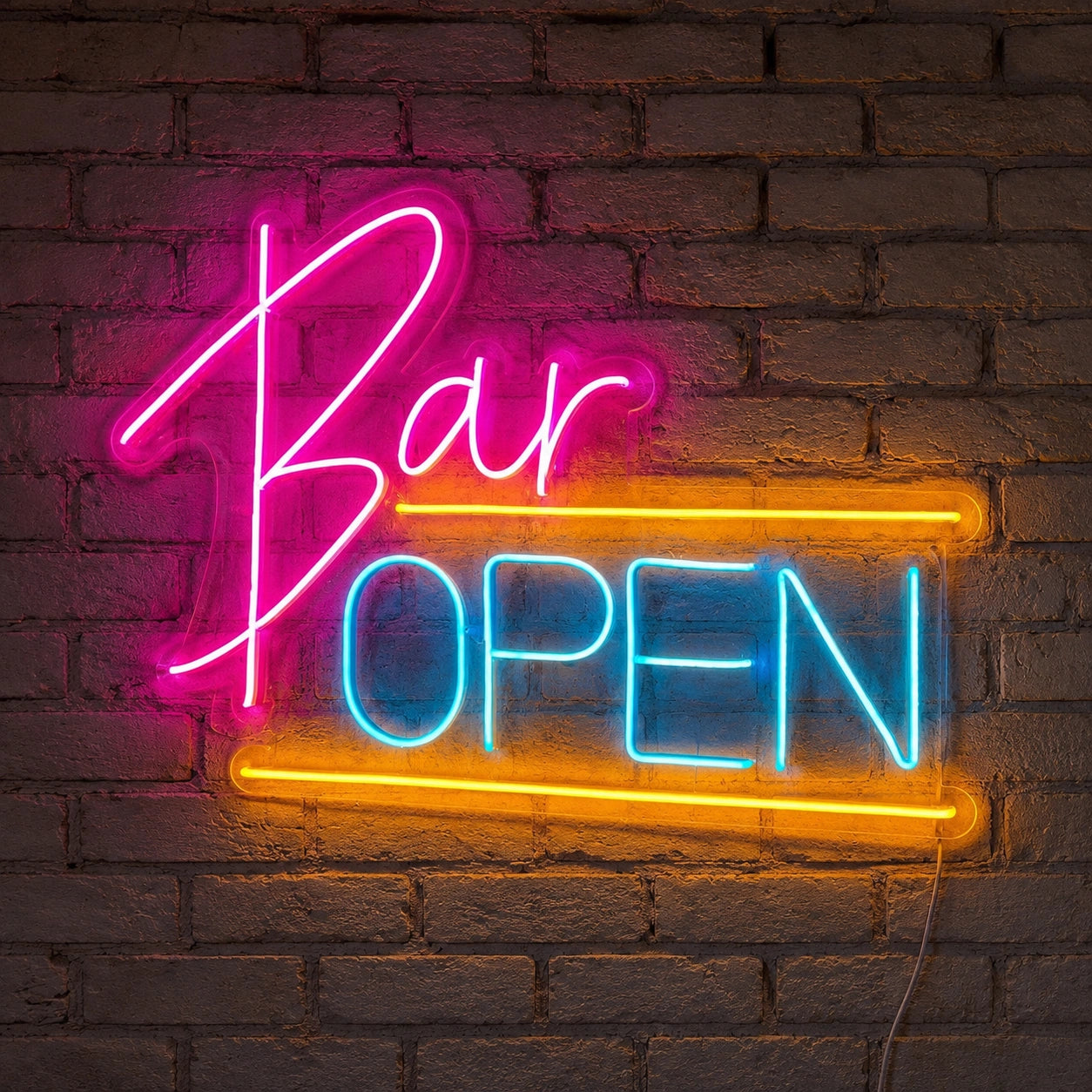 Bar Open Underline LED Neon Sign high-converting product image