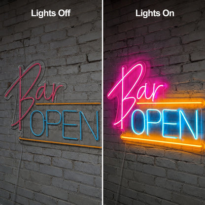 Bar Open Underline LED Neon Sign main product image