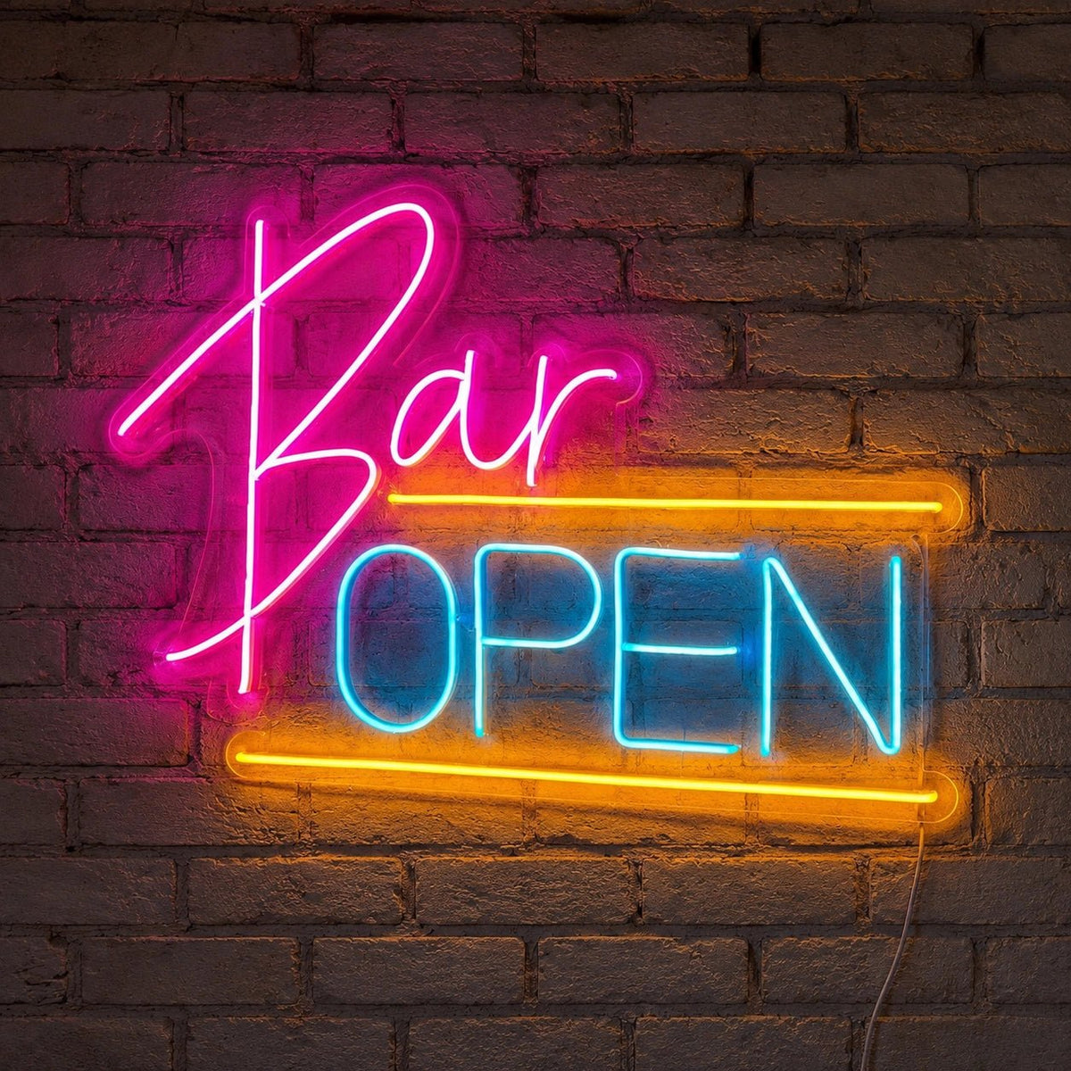Bar Open Underline LED Neon Sign - Shineneon