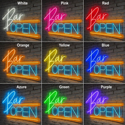 Bar Open Underline LED Neon Sign - Shineneon