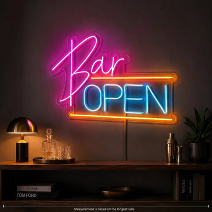 Bar Open Underline LED Neon Sign - Shineneon