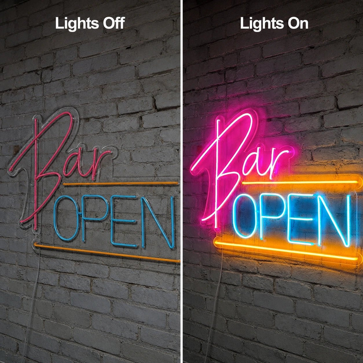 Bar Open Underline LED Neon Sign - Shineneon