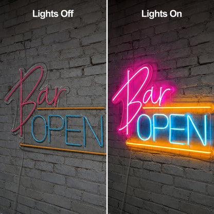 Bar Open Underline LED Neon Sign - Shineneon