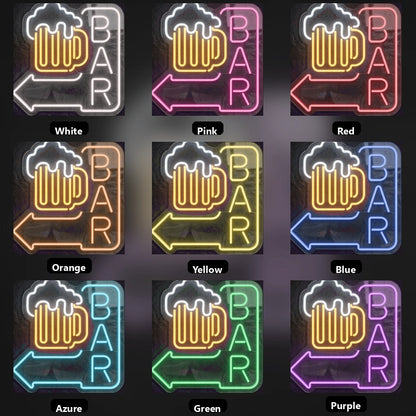 Bar Shop Wall Art LED Neon Sign - 05 Color Grid