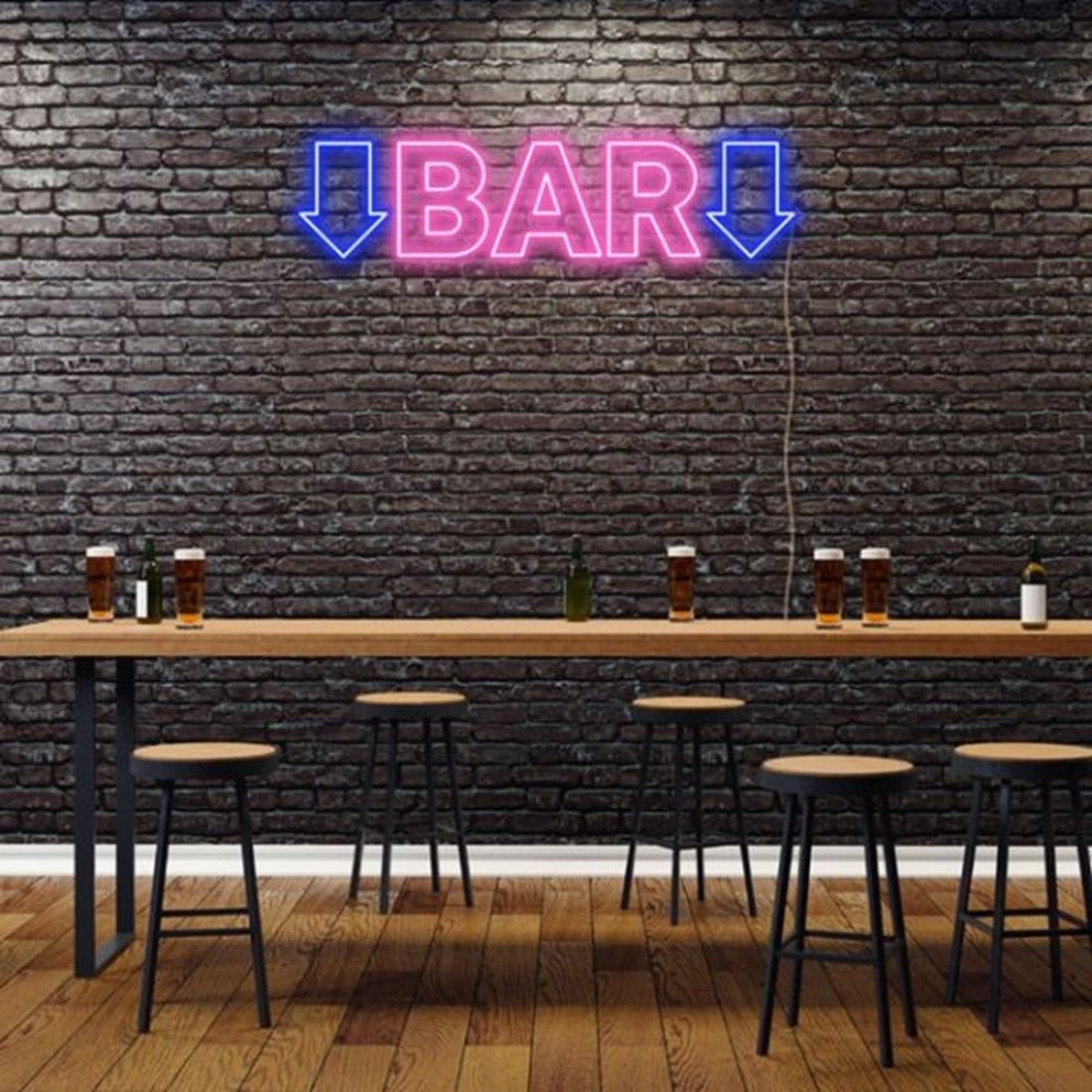Bar Sign With Arrows Led Sign Business Neon Sign - Shineneon