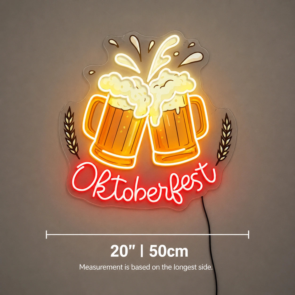 Bar Table Beer Mugs Neon Sign LED Neon Sign size image