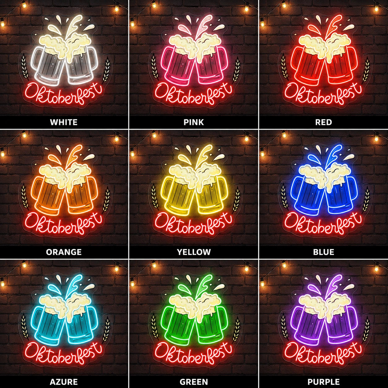 Bar Table Beer Mugs Neon Sign LED Neon Sign color grid