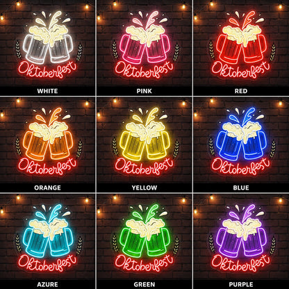 Bar Table Beer Mugs Neon Sign LED Neon Sign color grid