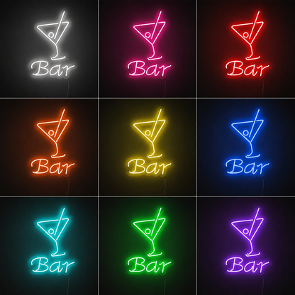 Bar V2 LED Neon Sign Lust Red color grid