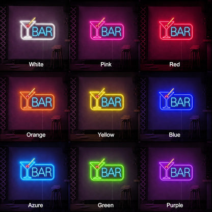Bar Wall Art LED Neon Sign - 05 Color Grid