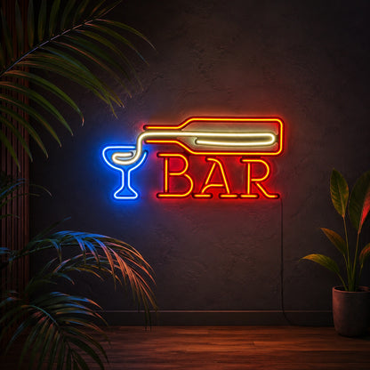 Bar Wine Glass LED Neon Sign - 04 Size Image