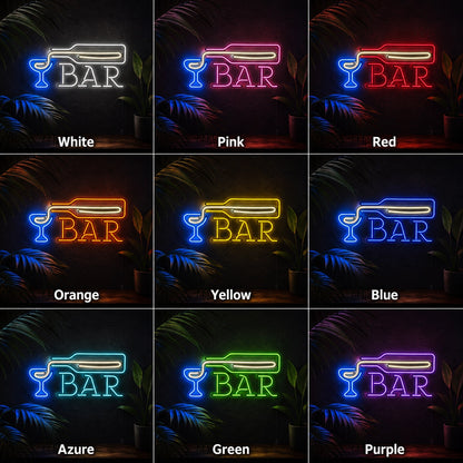 Bar Wine Glass LED Neon Sign - 05 Color Grid