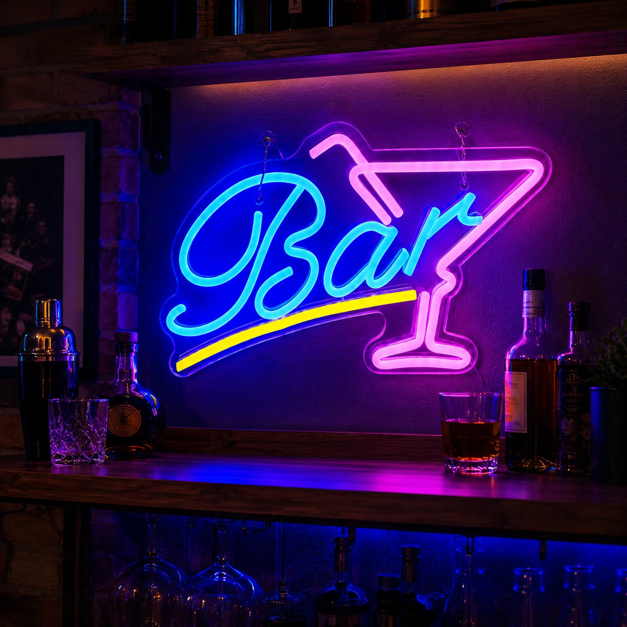 Bar Wine Shelf LED Neon Sign - 02 High-Converting Product Image