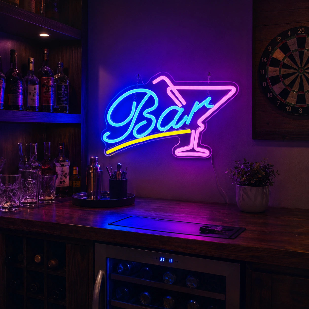 Bar Wine Shelf LED Neon Sign - 03 Real Lifestyle Scene