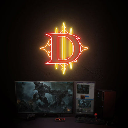 Bar With Diablo 3 Led Neon Sign Diablo Art Decor - Shineneon