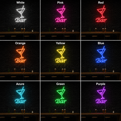 Bar With Drink LED Neon Light Aesthetic Light LED Neon Sign color grid