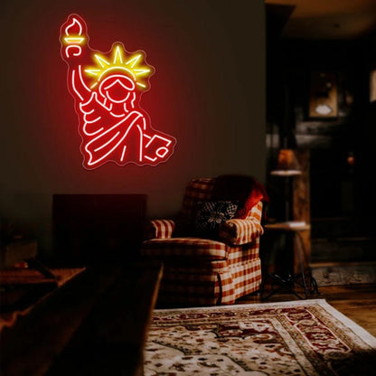 Bar With The Statue Of Liberty Neon Sign Iconic American Glow | Shineneon