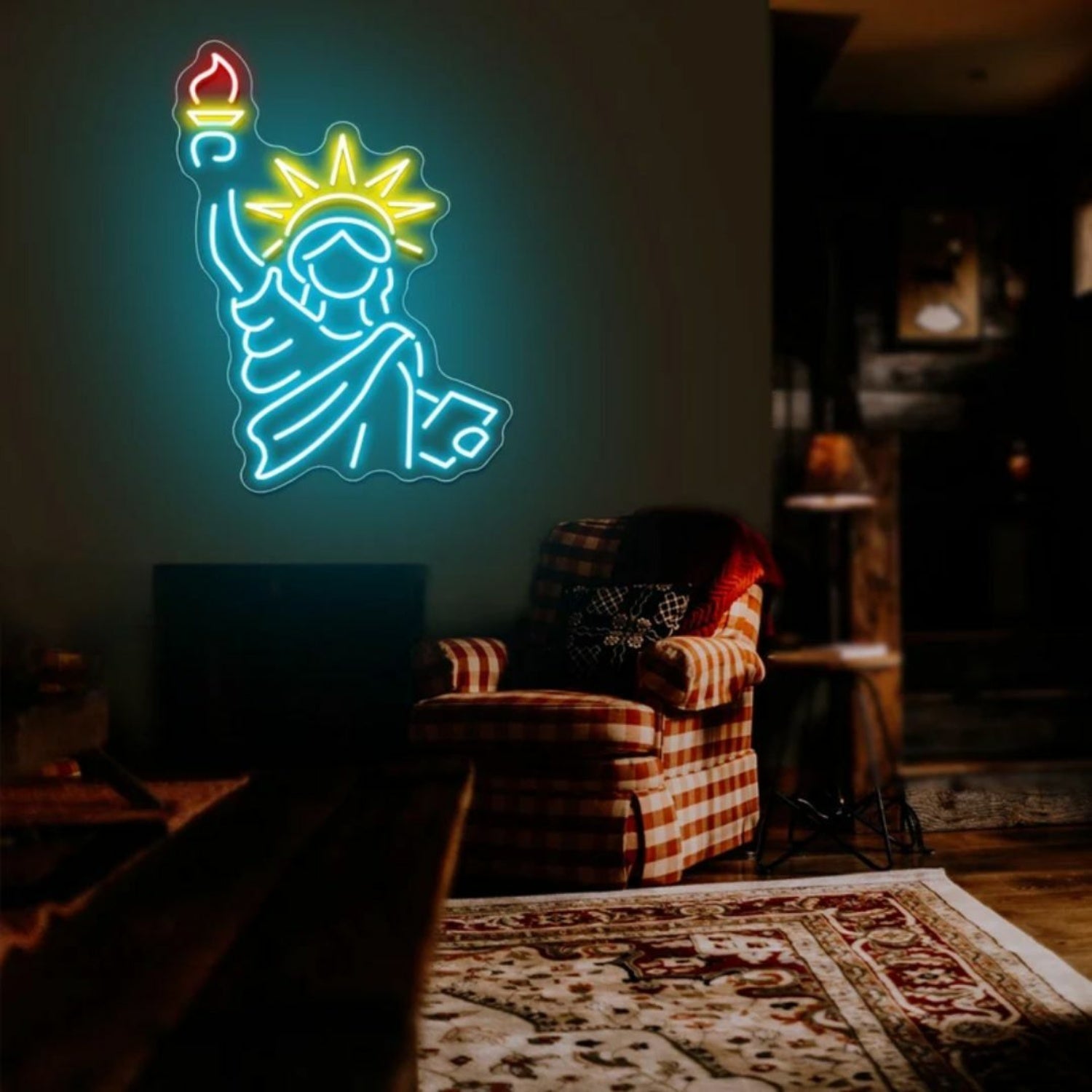 Bar With The Statue Of Liberty Neon Sign Iconic American Glow | Shineneon