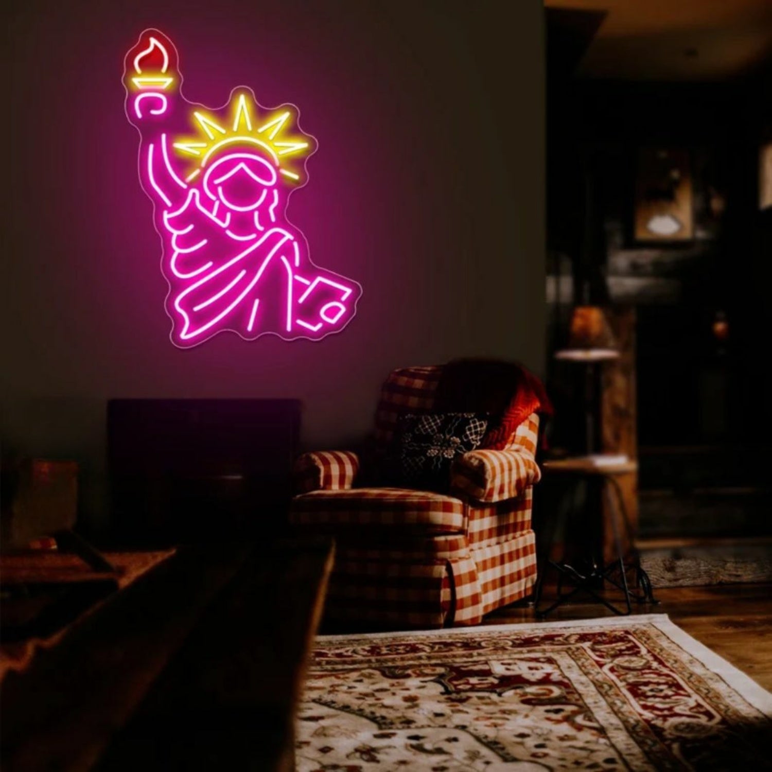 Bar With The Statue Of Liberty Neon Sign Iconic American Glow | Shineneon