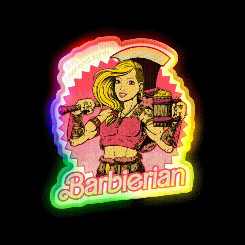 Barbarian Doll Powerful Rpg Doll Beer Bar Decor Led Neon Sign Rgb Color - LED neon sign close-up detail