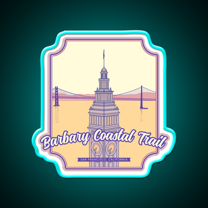 Barbary Coastal Trail San Francisco California Asian Cultural Led Neon Sign Rgb Color - Size and dimension reference