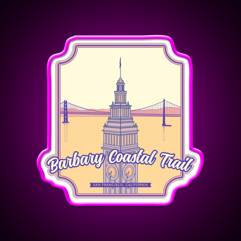 Barbary Coastal Trail San Francisco California Asian Cultural Led Neon Sign Rgb Color - Neon sign mounted on wall in room