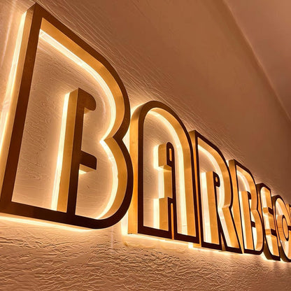 Barbe 3D Backlit Letters Business Metal Led Sign - Shineneon