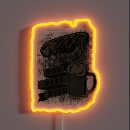 Barbecue And Beer Rgb Led Neon Sign