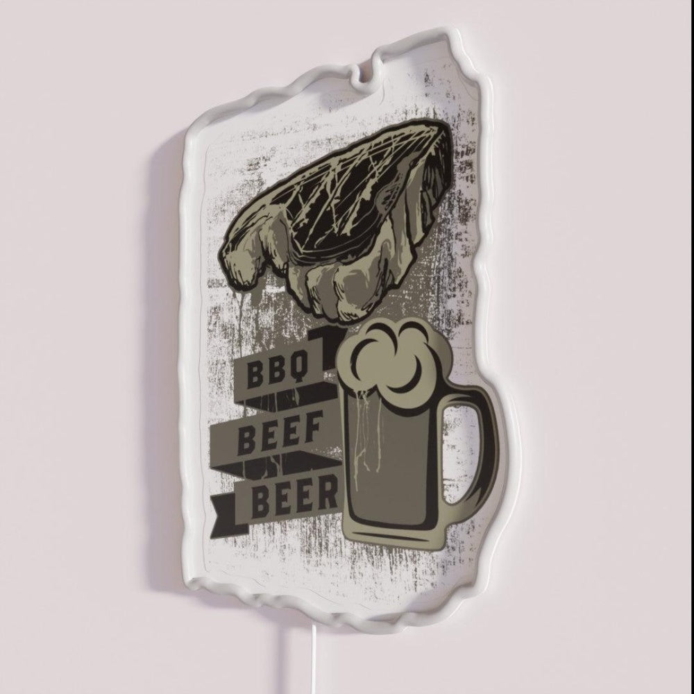 Barbecue And Beer Rgb Led Neon Sign